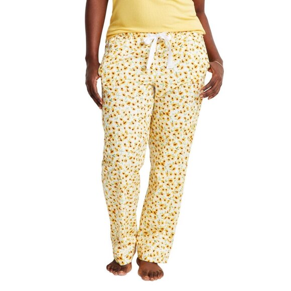 NWT State Of Day Printed Poplin Pajama Pants 100180264MS Cornsilk Yellow 2XL - Picture 1 of 6